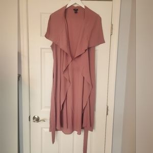 Plus Size Sleeveless Duster with belt